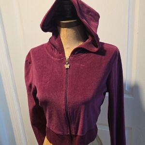 Aeropostale Maroon Hooded Zip-Up Sweatshirt